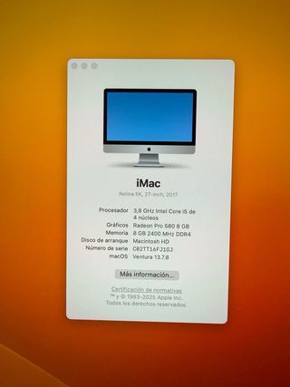 iMac 27 Retina 5K (2017) - COMO NUEVO!