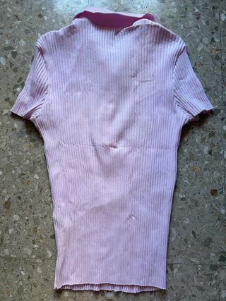 Camiseta Polo Zara Rosa Manga Corta