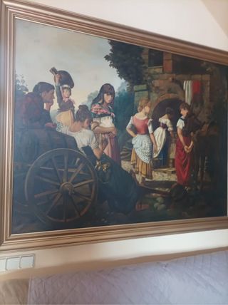 Cuadro antiguo lienzo Solo por 24 h bajo el preci