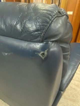 Sofá Natuzzi de Piel Azul
