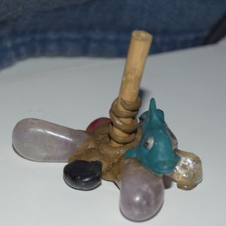Porta incenso golfinho com minerais