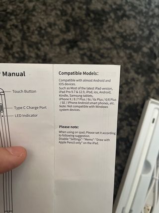 Lápiz Táctil Stylus Pen Recargable Android/Apple