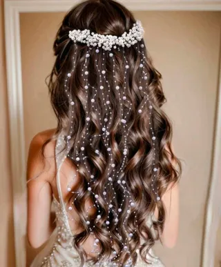 Corona de comunión con perlas