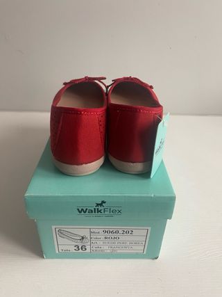 Bailarinas WalkFlex Rojas Talla 36 Nuevas
