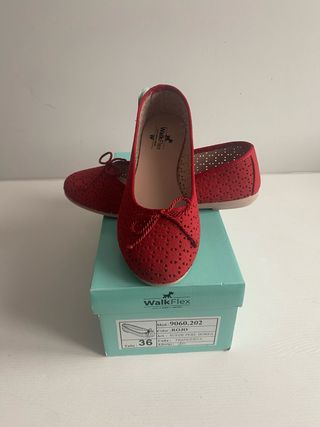Bailarinas WalkFlex Rojas Talla 36 Nuevas