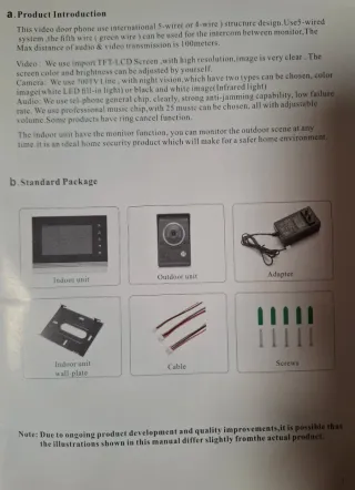 Videoportero con pantalla y cámara