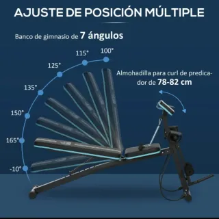 Banco abdominales y pesas