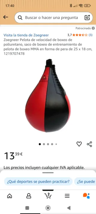 Pera de boxeo Zoegneer