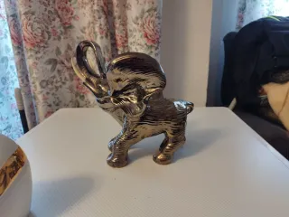 3 Elefanti decorativi cromati bianco e grigio