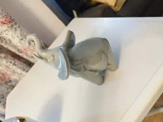 3 Elefanti decorativi cromati bianco e grigio