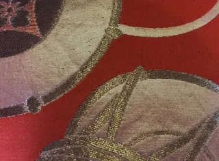 Fascia Cintura Kimono Seta Oro Rosso