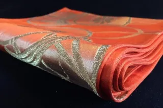 Fascia Cintura Kimono Seta Oro Rosso