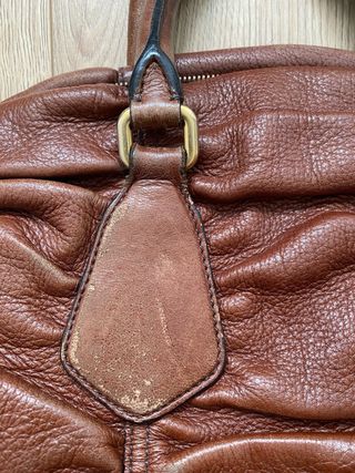 Bolso Prada Marrón Piel Fruncido