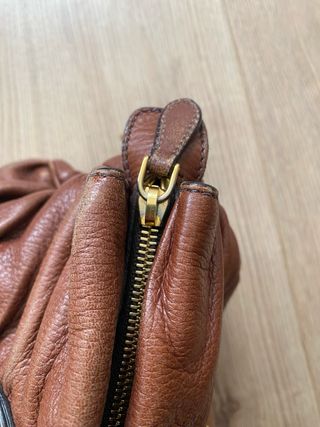 Bolso Prada Marrón Piel Fruncido