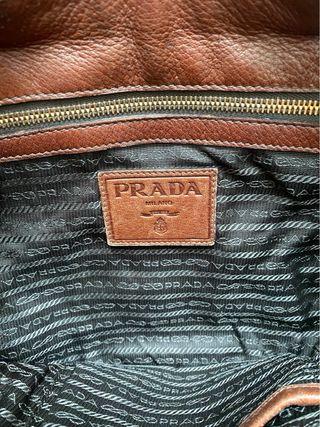 Bolso Prada Marrón Piel Fruncido