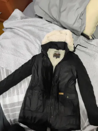 Chaqueta marron con forro blanco Talla S