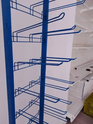 Estante zapatero metálico azul