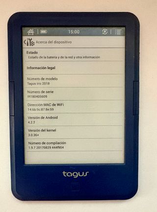 EBOOK TAGUS IRIS PANTALLA 6¨RETROILUMINADA 8 GB