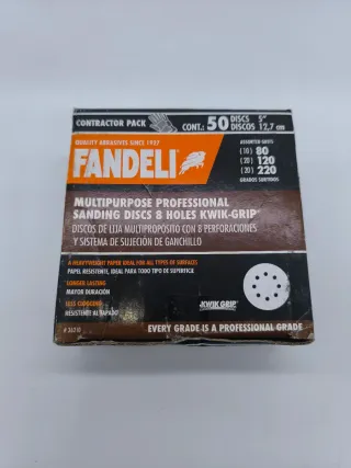 50 Discos Lija Fandeli 12.7 cm (80, 120, 220)
