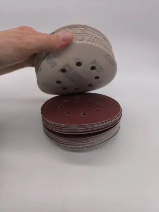 50 Discos Lija Fandeli 12.7 cm (80, 120, 220)