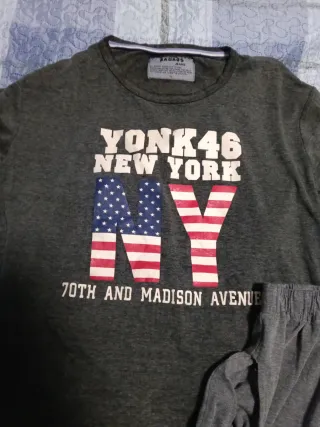 YONK46 T-shirt NY e Pantalone Grigio M