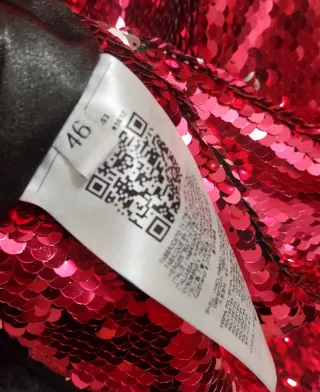 Abito corto paillettes monospalla rosso