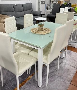 Mesa extensible + 6 sillas barato