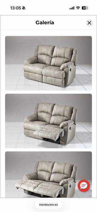 Sofá 2 plazas eléctrico beige