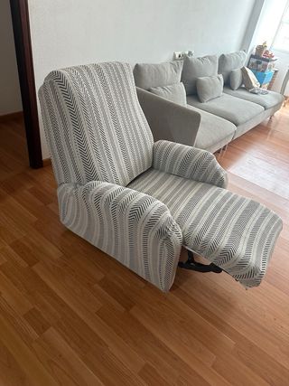 Sillón reclinable eléctrico marrón