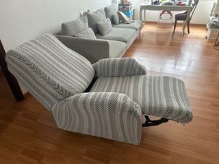 Sillón reclinable eléctrico marrón