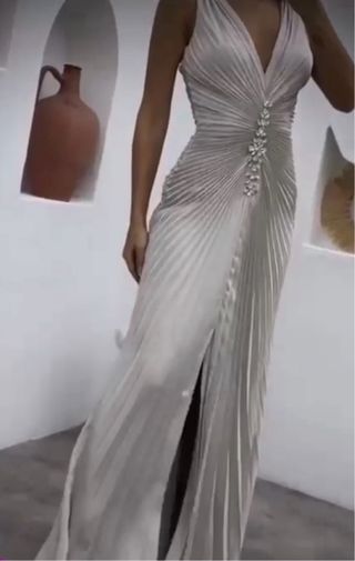 Vestido largo blanco fiesta/boda T-S/M