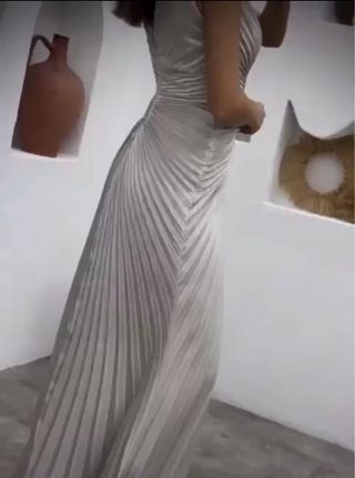 Vestido largo blanco fiesta/boda T-S/M