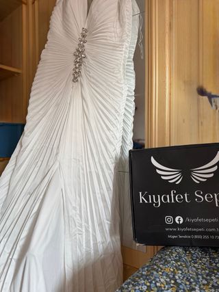 Vestido largo blanco fiesta/boda T-S/M