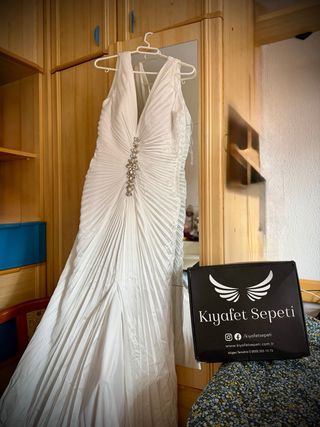 Vestido largo blanco fiesta/boda T-S/M