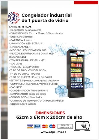 CONGELADORES VERTICALES AFANEH DE 1,2,3,4 PUERTAS