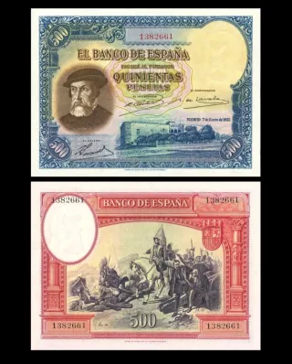 Facsímil 500 pesetas 1935 Banco de España