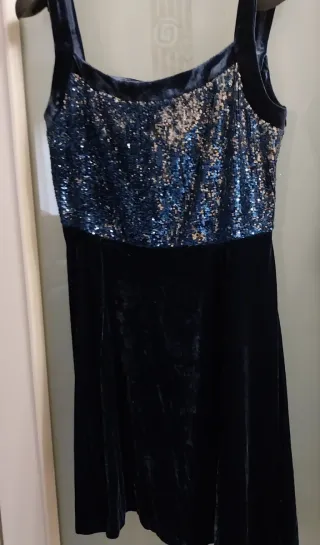 Abito elegante blu con paillettes
