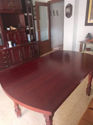 Mesa de salón cristal y madera