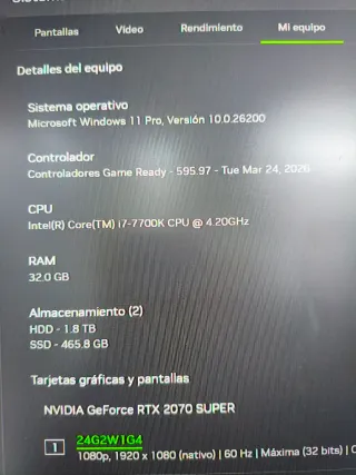 PC Gaming MSI 2070 Super 32GB RAM