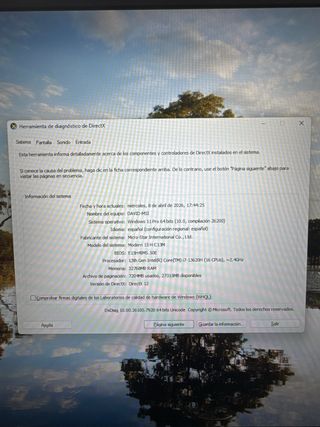 Portátil MSI i7 32GB RAM 15,6 Win11