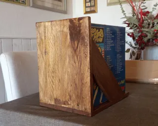 Organizador de vinilos de madera maciza
