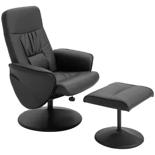 Sillón Relax Negro con Reposapiés