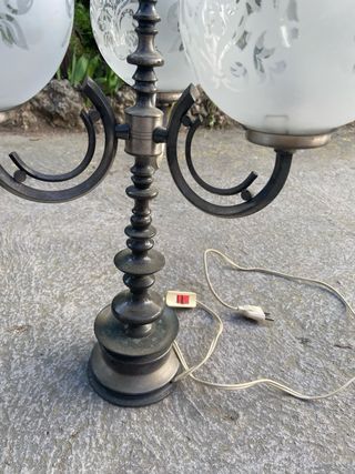 Lámpara de mesa metal y cristal