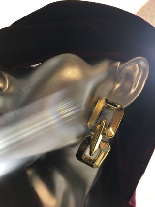 Pendientes grandes Piscina Playa .metacrilato Oro