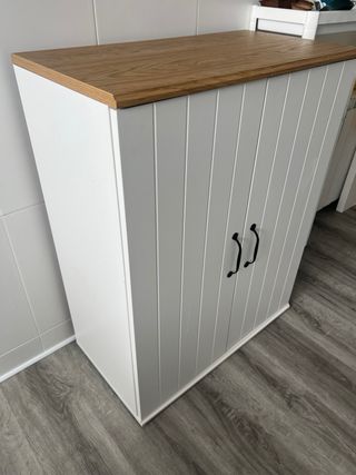 Mueble Almacenaje Blanco y Madera