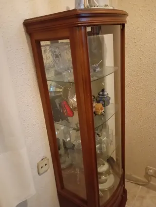 Vitrina mediana madera y cristal, maciza