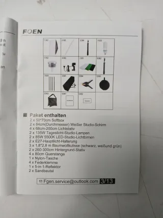 Kit Iluminación Fotografía FOEN Fondos