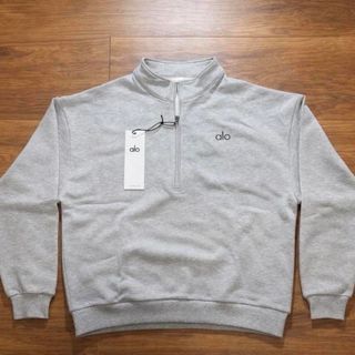 Sudadera Alo Yoga media cremallera gris