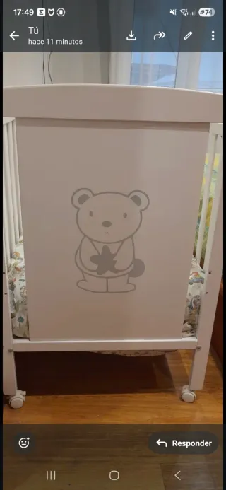 Cuna bebé 120x60, altura regulable