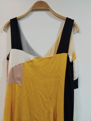 Vestido Largo Seda BOSS Geométrico